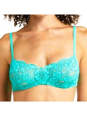 Free People HAH Hook Up Demi Bra Lace Demi Underwire Teal DD32-40 #80213